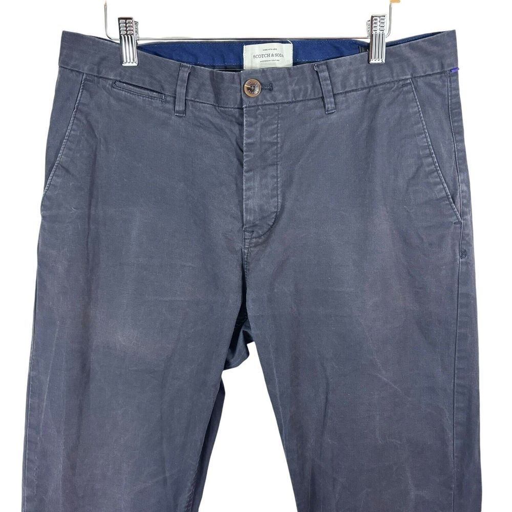 SCOTCH & SODA Men Regular Fit Stuart Chino Pants Trousers Size W32 L36